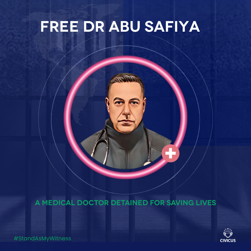 Release Dr Hussam Abu Safiya and 13 other doctors held without charge