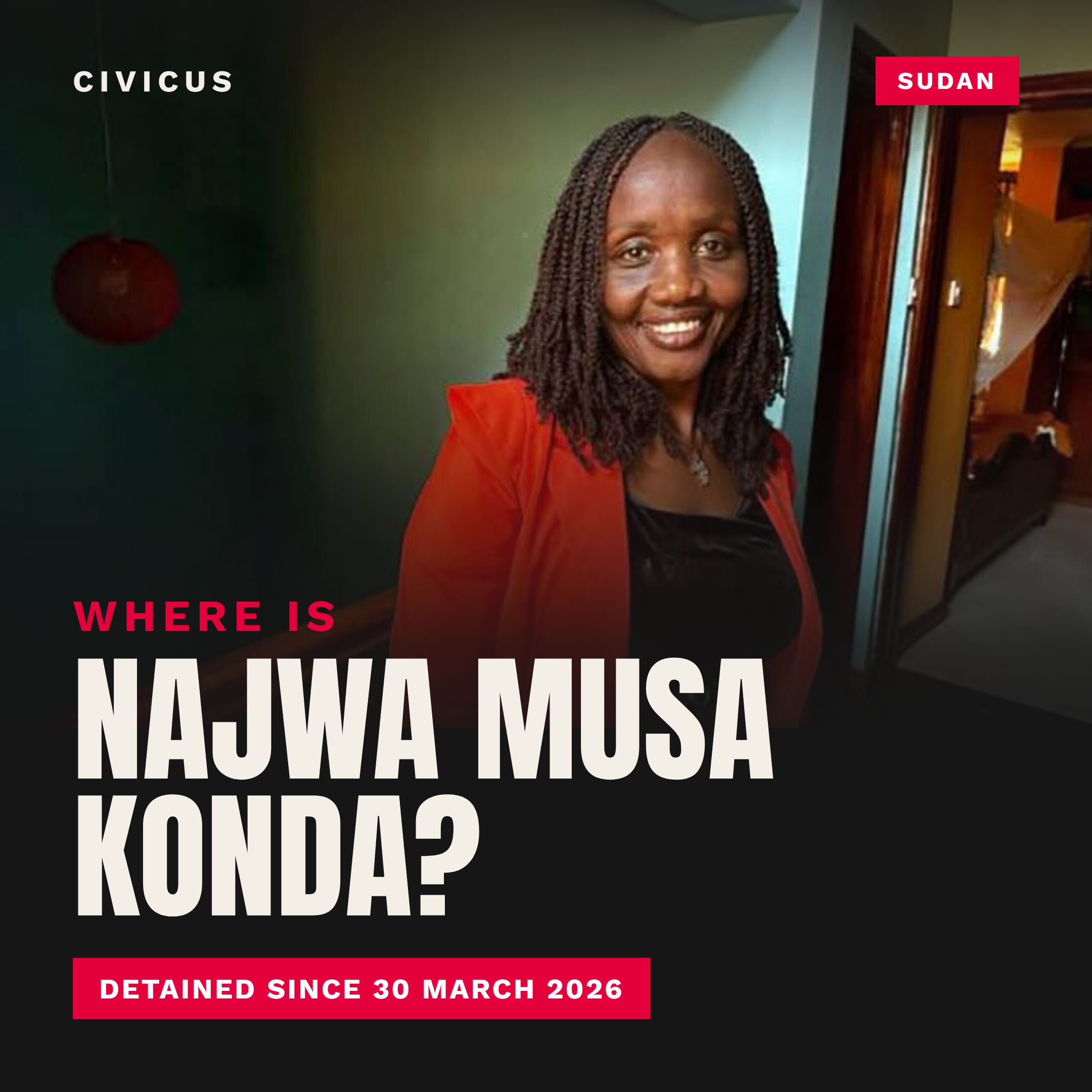 Release Sudanese Peacebuilder and Women’s Rights Defender Najwa Musa Konda 