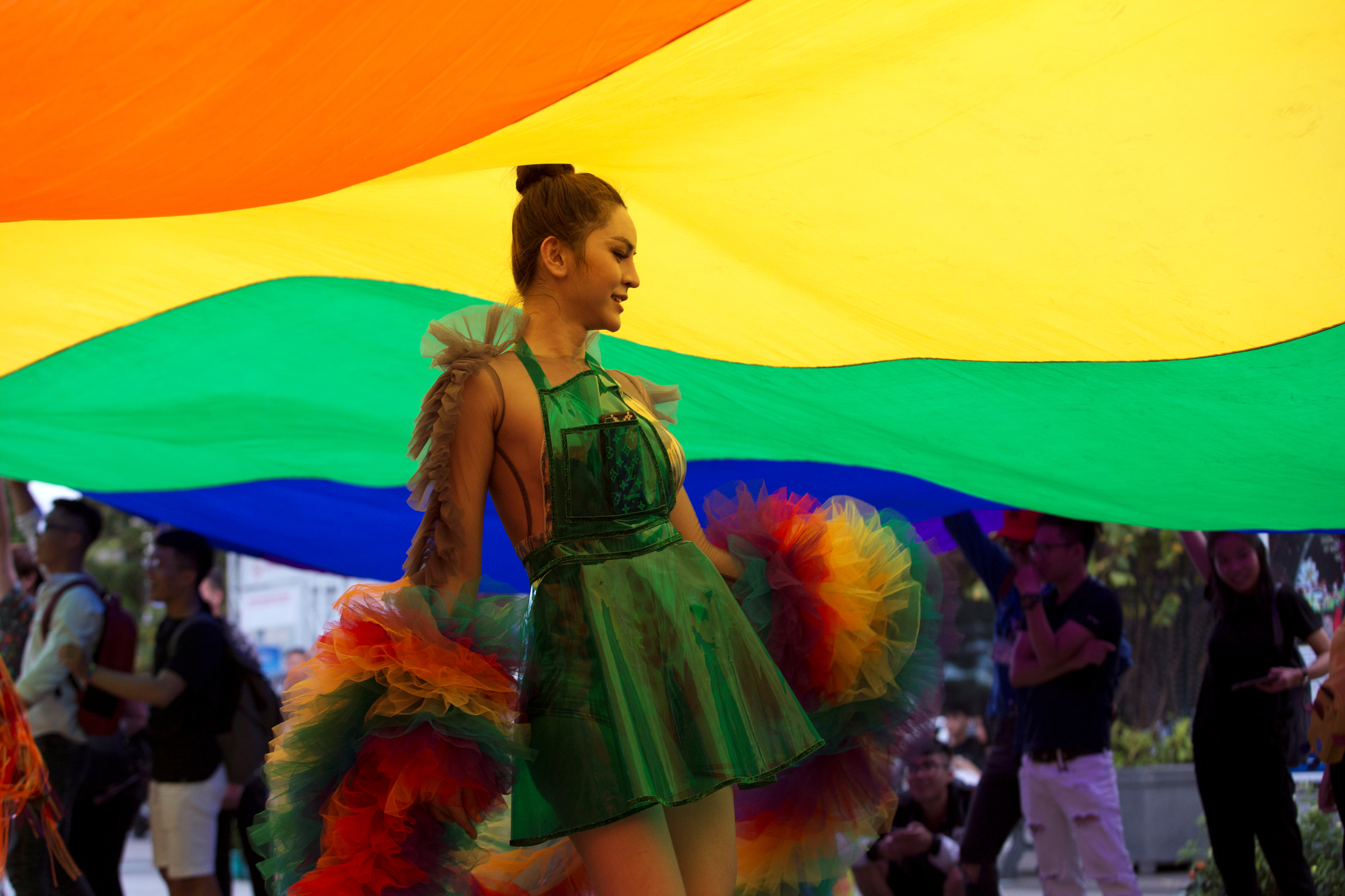 A reveller takes part in the annual LGBT pride parade organized by Viet Pride on Nguyen Hue walking street in Ho Chi Minh city, Vietnam September 14, 2019. REUTERS/Yen Duong